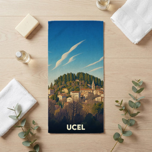 Serviette de bain 30 cm x 60 cm souvenir de Ucel