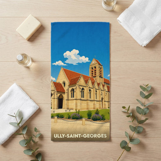 Serviette de bain 30 cm x 60 cm souvenir de Ully-Saint-Georges
