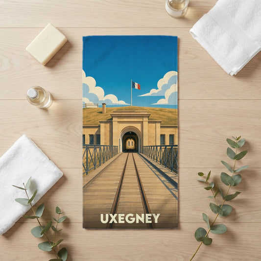 Serviette de bain 30 cm x 60 cm souvenir de Uxegney