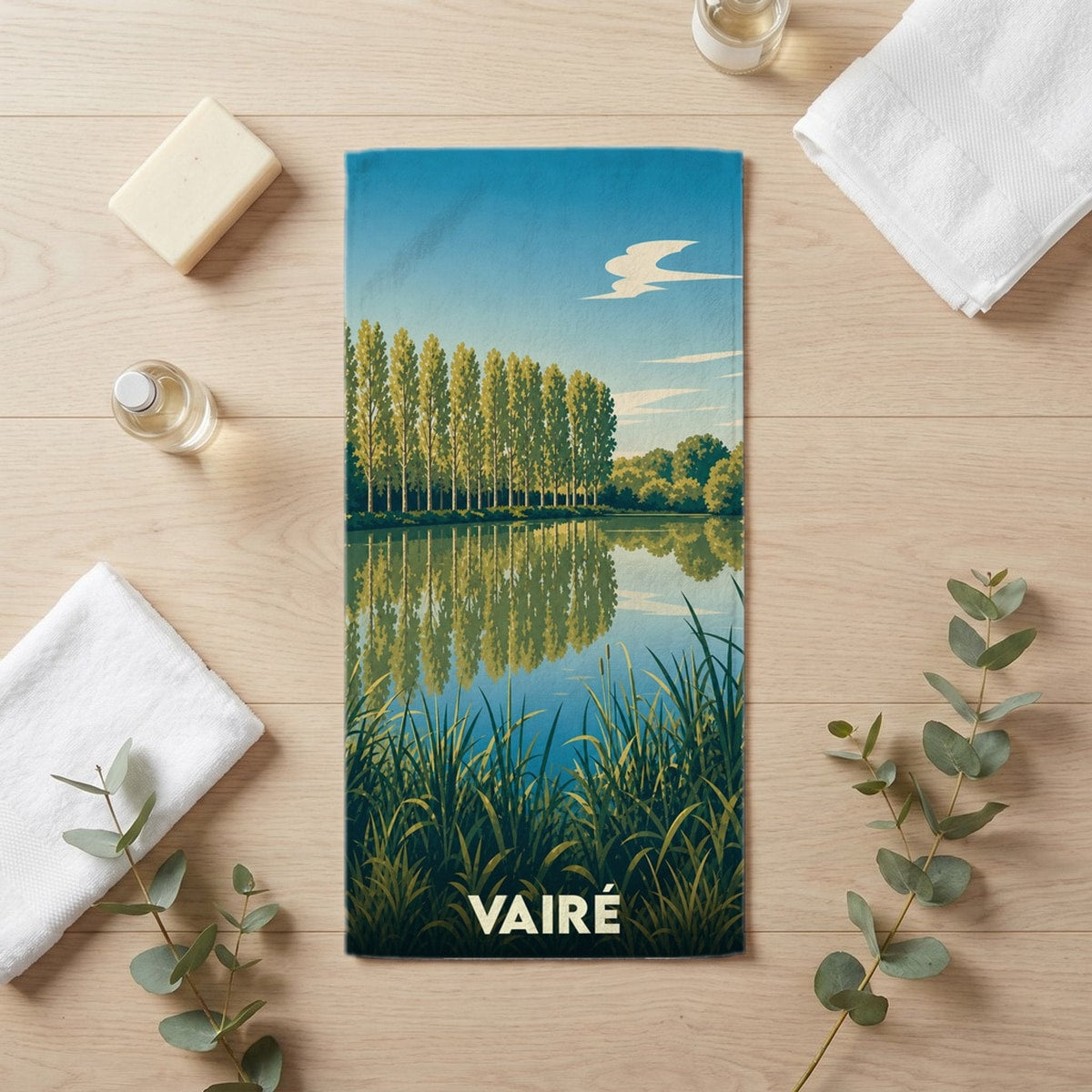 Serviette de bain 30 cm x 60 cm souvenir de Vairé