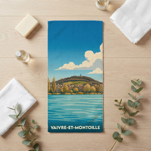 Serviette de bain 30 cm x 60 cm souvenir de Vaivre-et-Montoille