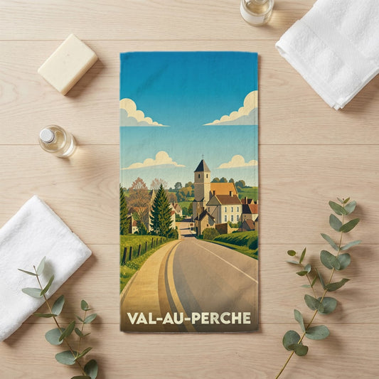 Serviette de bain 30 cm x 60 cm souvenir de Val-au-Perche