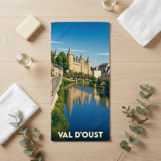 Serviette de bain 30 cm x 60 cm souvenir de Val d'Oust