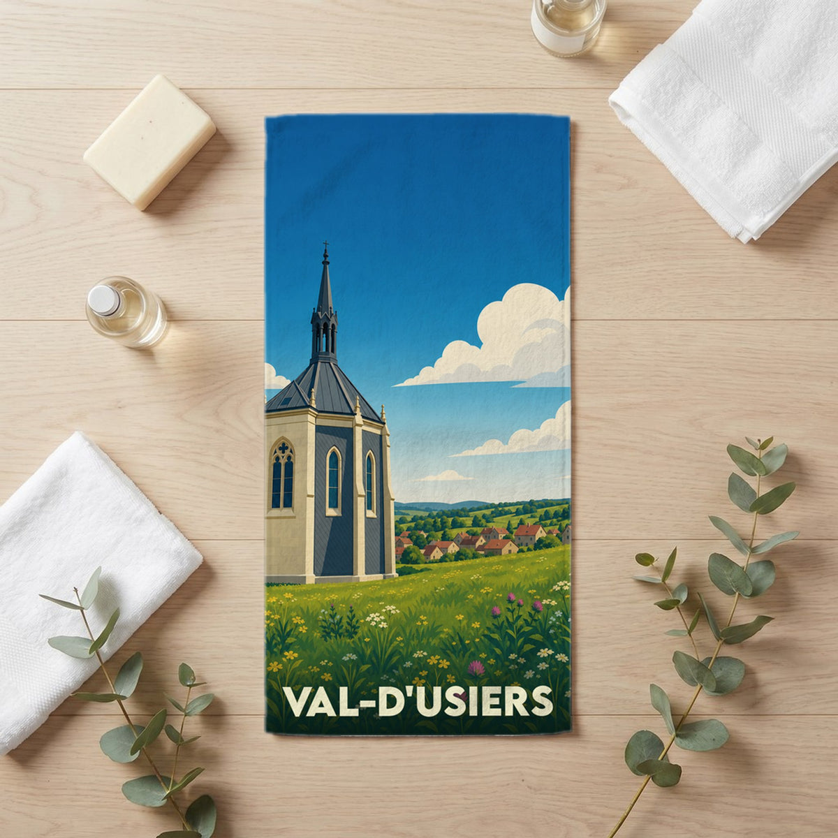 Serviette de bain 30 cm x 60 cm souvenir de Val-d'Usiers