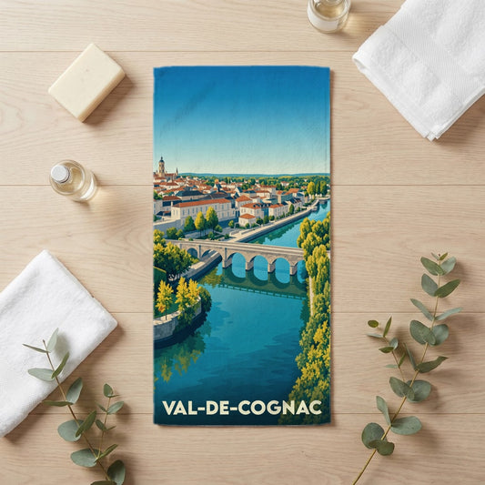 Serviette de bain 30 cm x 60 cm souvenir de Val-de-Cognac