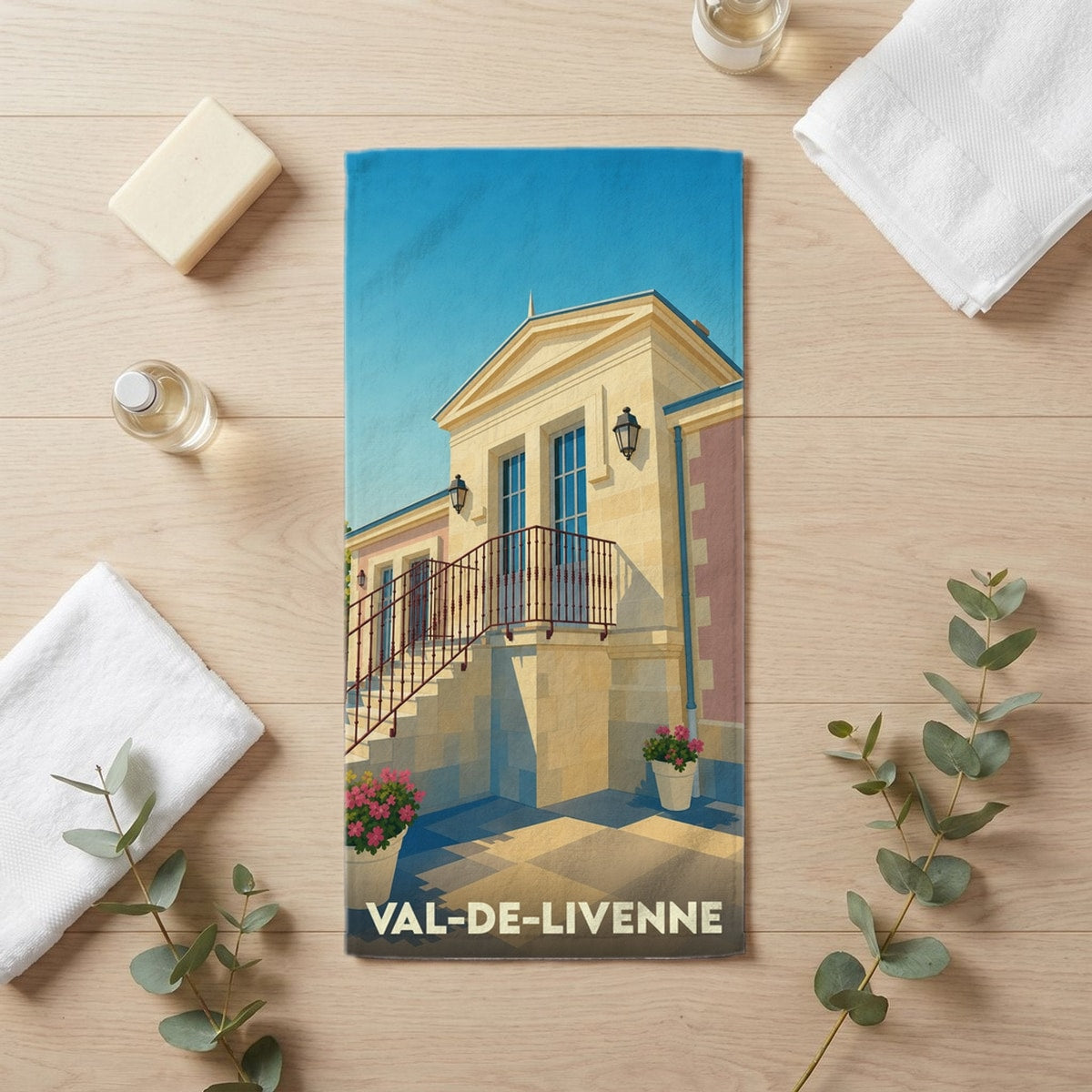 Serviette de bain 30 cm x 60 cm souvenir de Val-de-Livenne