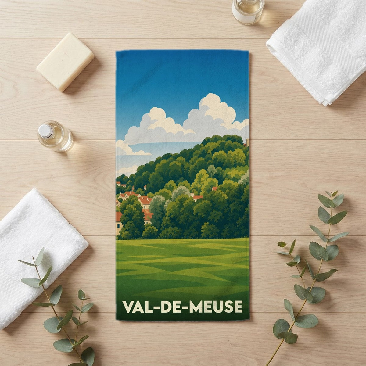 Serviette de bain 30 cm x 60 cm souvenir de Val-de-Meuse
