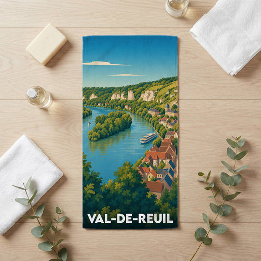 Serviette de bain 30 cm x 60 cm souvenir de Val-de-Reuil