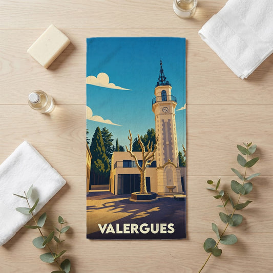 Serviette de bain 30 cm x 60 cm souvenir de Valergues