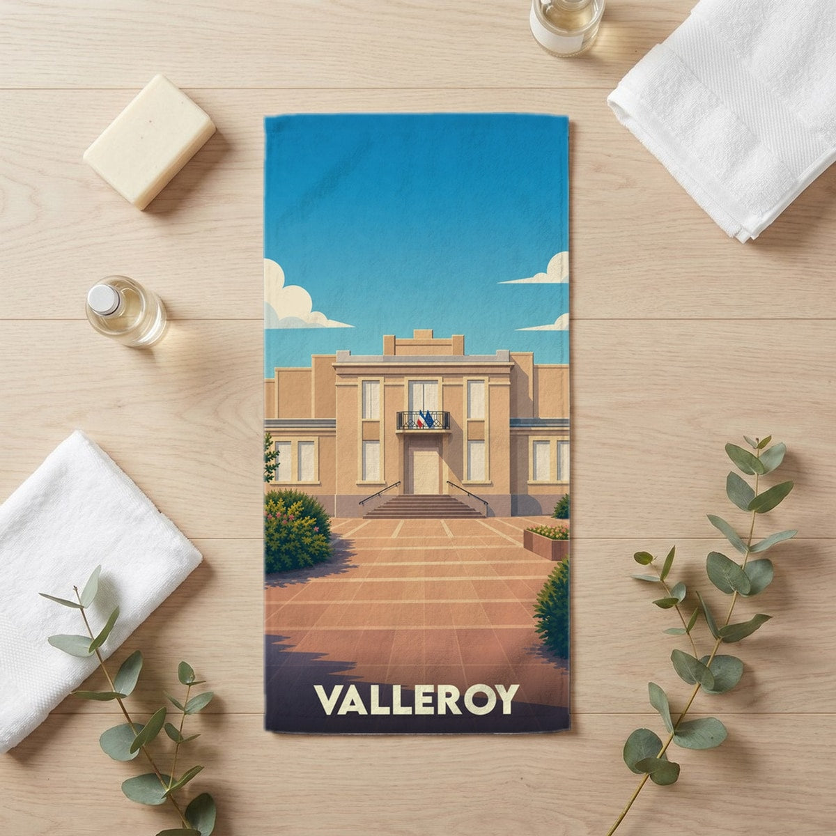Serviette de bain 30 cm x 60 cm souvenir de Valleroy