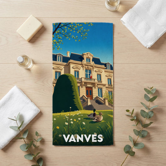 Serviette de bain 30 cm x 60 cm souvenir de Vanves