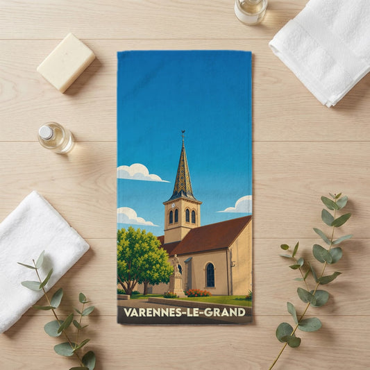 Serviette de bain 30 cm x 60 cm souvenir de Varennes-le-Grand
