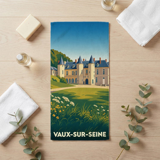 Serviette de bain 30 cm x 60 cm souvenir de Vaux-sur-Seine
