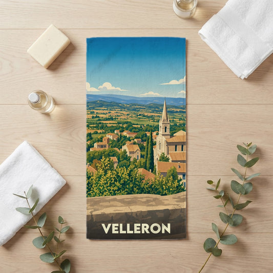 Serviette de bain 30 cm x 60 cm souvenir de Velleron