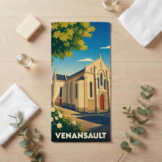 Serviette de bain 30 cm x 60 cm souvenir de Venansault