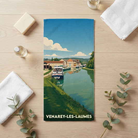 Serviette de bain 30 cm x 60 cm souvenir de Venarey-les-Laumes