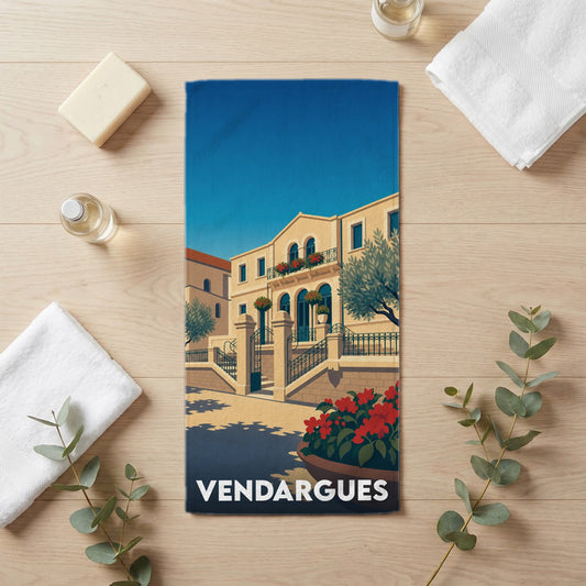 Serviette de bain 30 cm x 60 cm souvenir de Vendargues