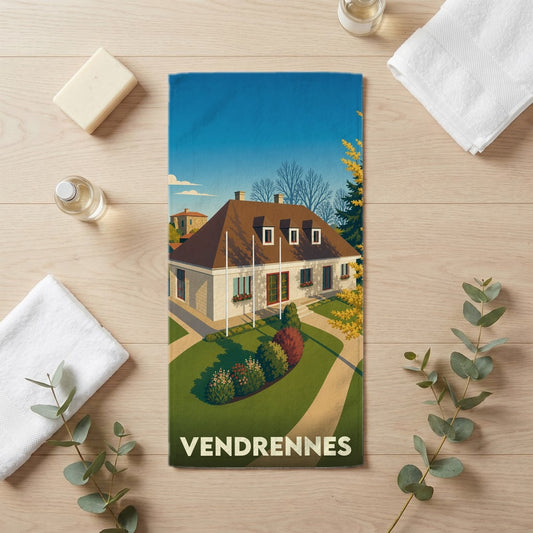 Serviette de bain 30 cm x 60 cm souvenir de Vendrennes