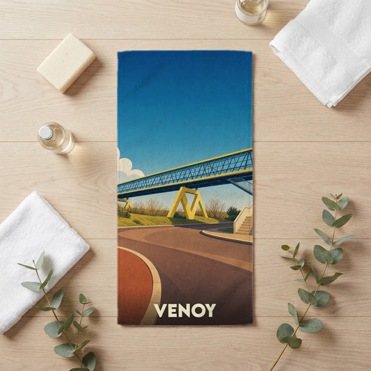Serviette de bain 30 cm x 60 cm souvenir de Venoy