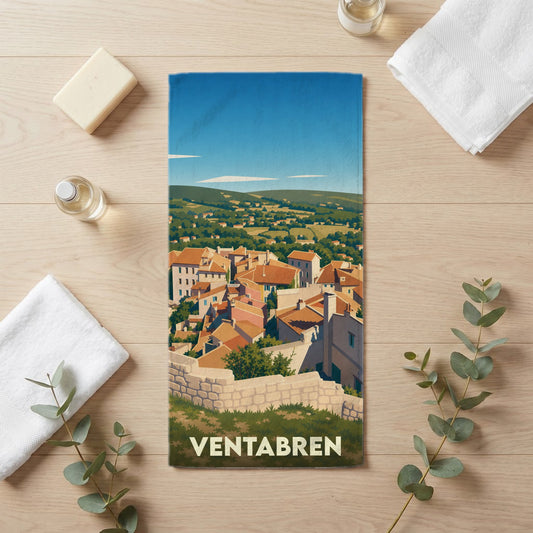 Serviette de bain 30 cm x 60 cm souvenir de Ventabren