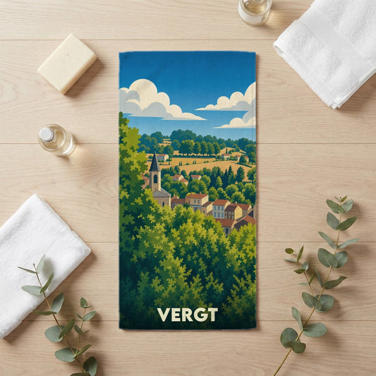 Serviette de bain 30 cm x 60 cm souvenir de Vergt