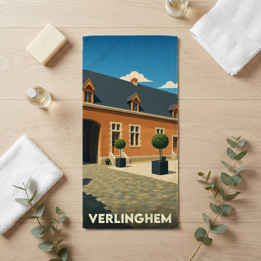 Serviette de bain 30 cm x 60 cm souvenir de Verlinghem