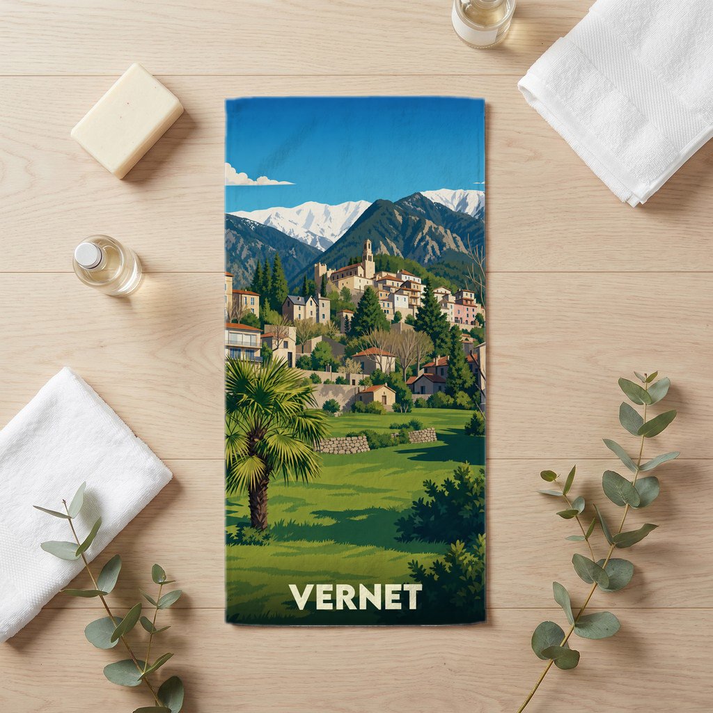 Serviette de bain 30 cm x 60 cm souvenir de Vernet