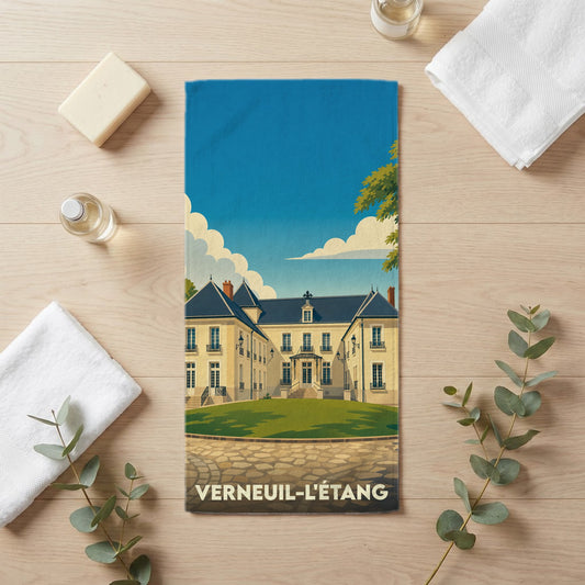 Serviette de bain 30 cm x 60 cm souvenir de Verneuil-l'Étang