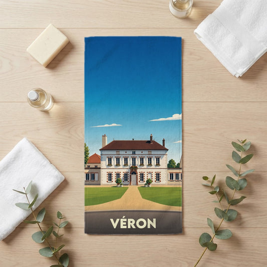 Serviette de bain 30 cm x 60 cm souvenir de Véron