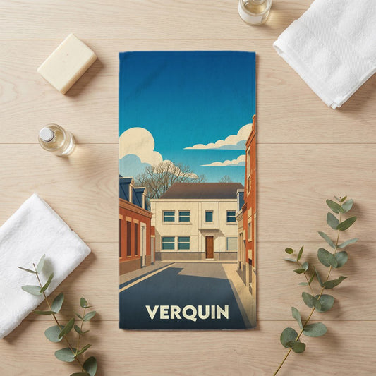 Serviette de bain 30 cm x 60 cm souvenir de Verquin