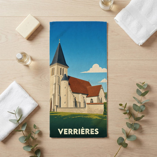 Serviette de bain 30 cm x 60 cm souvenir de Verrières