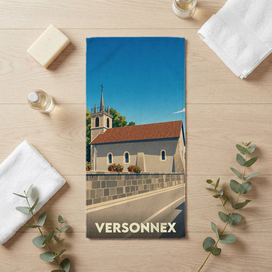 Serviette de bain 30 cm x 60 cm souvenir de Versonnex