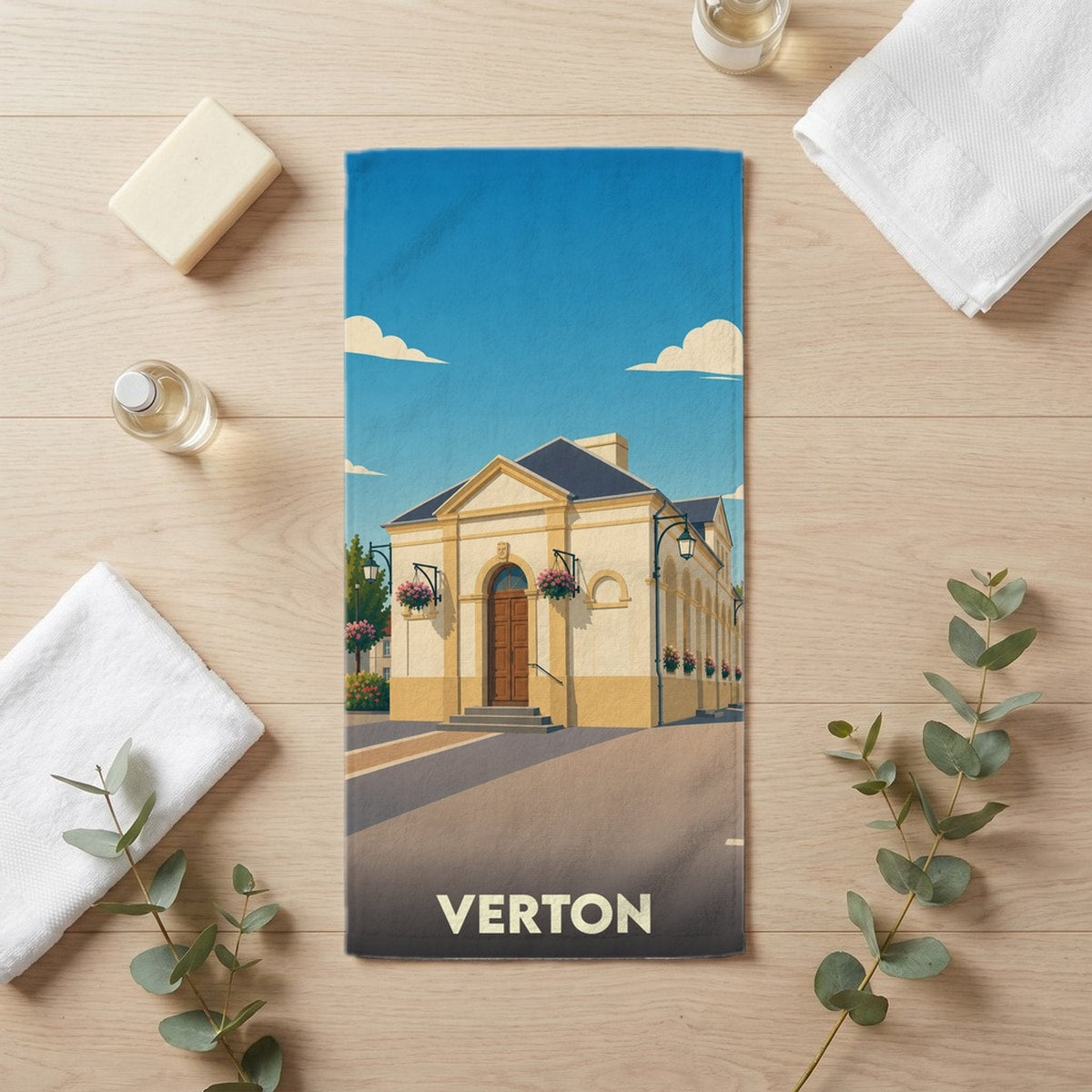 Serviette de bain 30 cm x 60 cm souvenir de Verton