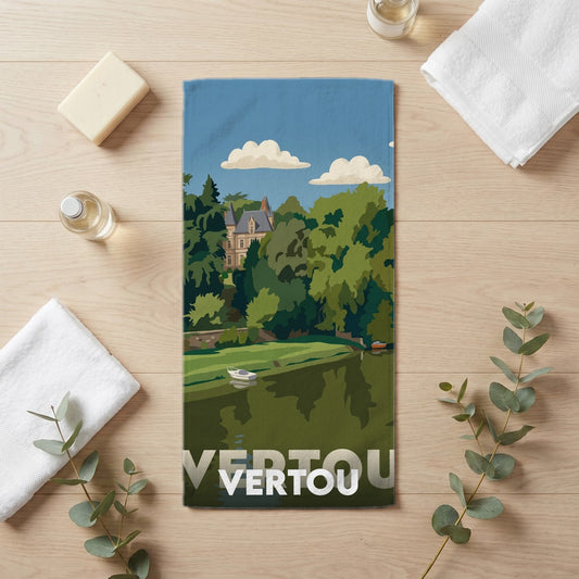 Serviette de bain 30 cm x 60 cm souvenir de Vertou