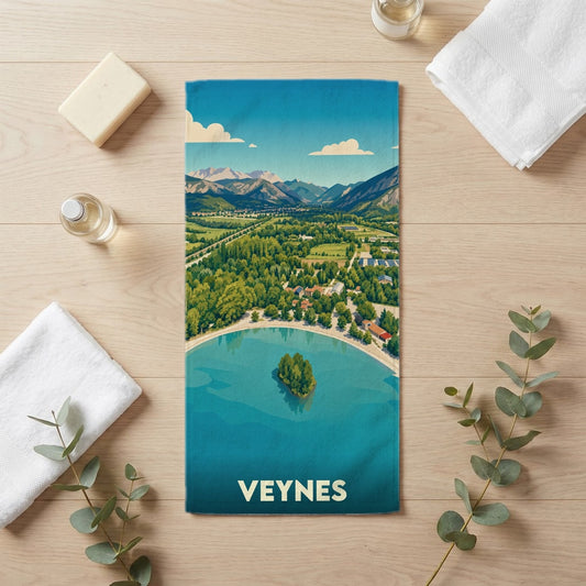 Serviette de bain 30 cm x 60 cm souvenir de Veynes