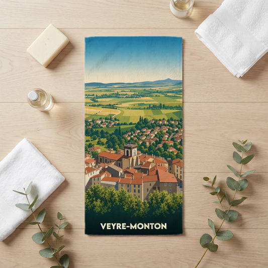 Serviette de bain 30 cm x 60 cm souvenir de Veyre-Monton