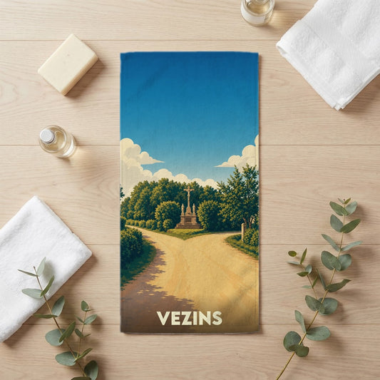 Serviette de bain 30 cm x 60 cm souvenir de Vezins