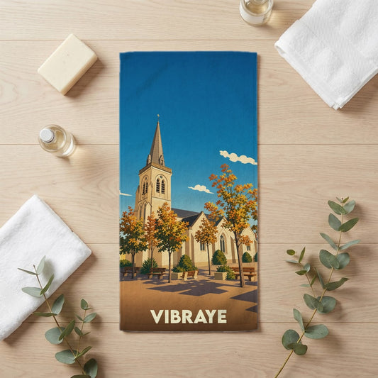 Serviette de bain 30 cm x 60 cm souvenir de Vibraye