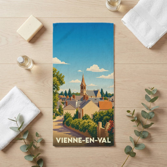 Serviette de bain 30 cm x 60 cm souvenir de Vienne-en-Val