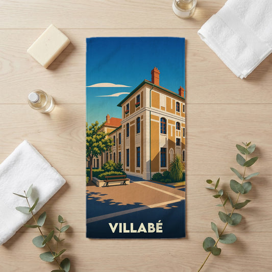 Serviette de bain 30 cm x 60 cm souvenir de Villabé