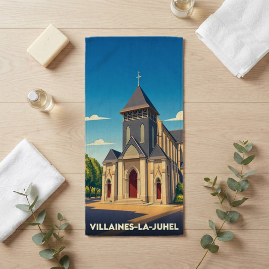 Serviette de bain 30 cm x 60 cm souvenir de Villaines-la-Juhel