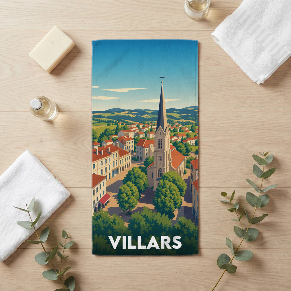 Serviette de bain 30 cm x 60 cm souvenir de Villars