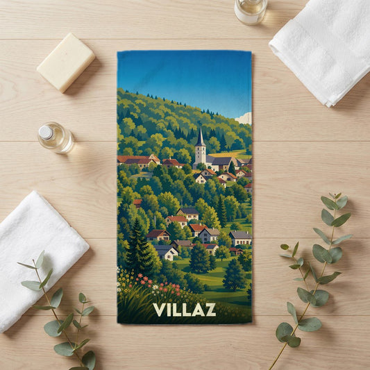 Serviette de bain 30 cm x 60 cm souvenir de Villaz