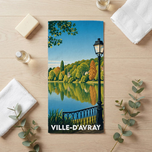Serviette de bain 30 cm x 60 cm souvenir de Ville-d'Avray