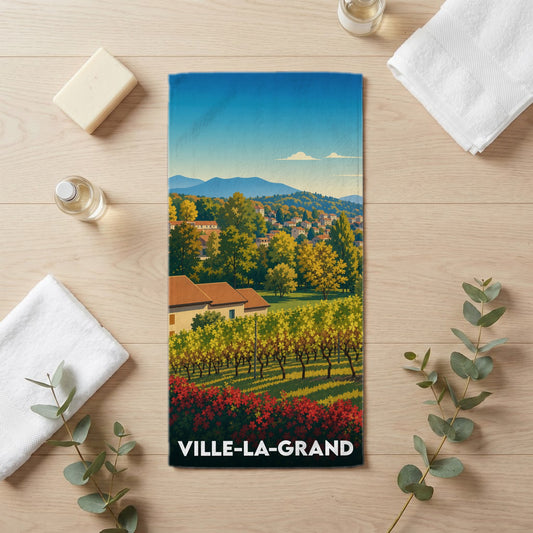 Serviette de bain 30 cm x 60 cm souvenir de Ville-la-Grand