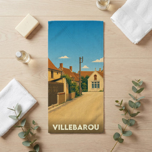 Serviette de bain 30 cm x 60 cm souvenir de Villebarou