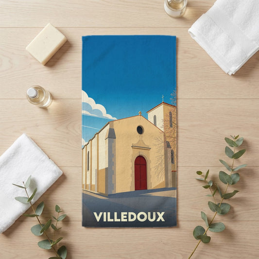 Serviette de bain 30 cm x 60 cm souvenir de Villedoux