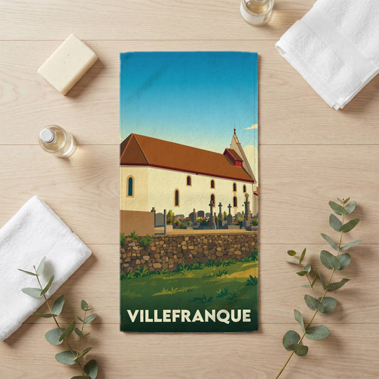 Serviette de bain 30 cm x 60 cm souvenir de Villefranque