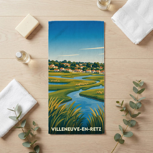 Serviette de bain 30 cm x 60 cm souvenir de Villeneuve-en-Retz