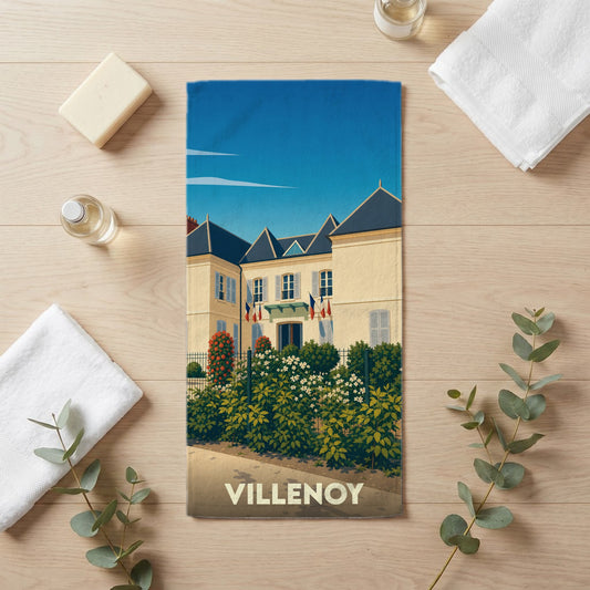 Serviette de bain 30 cm x 60 cm souvenir de Villenoy